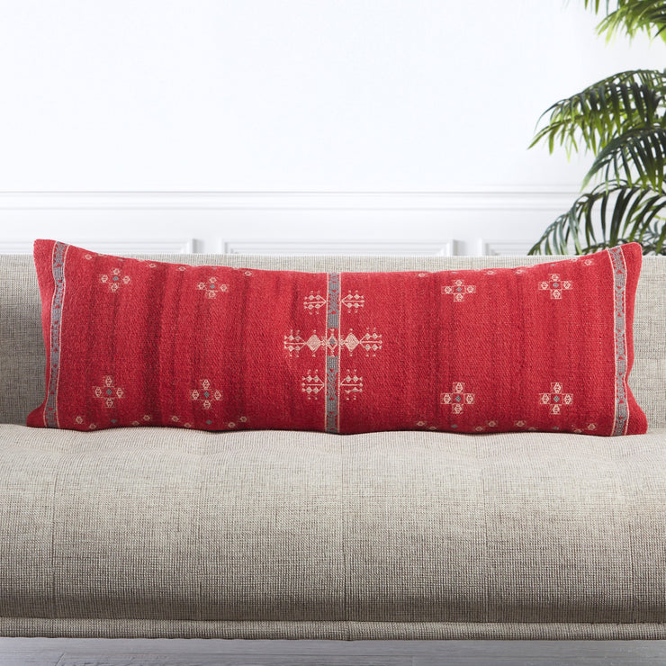 Katara Tribal Pillow in Red & Gray by Jaipur Living