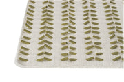 Palm Dale Collection Hand Woven Wool and Felt Area Rug in White and Green design by Mat the Basics