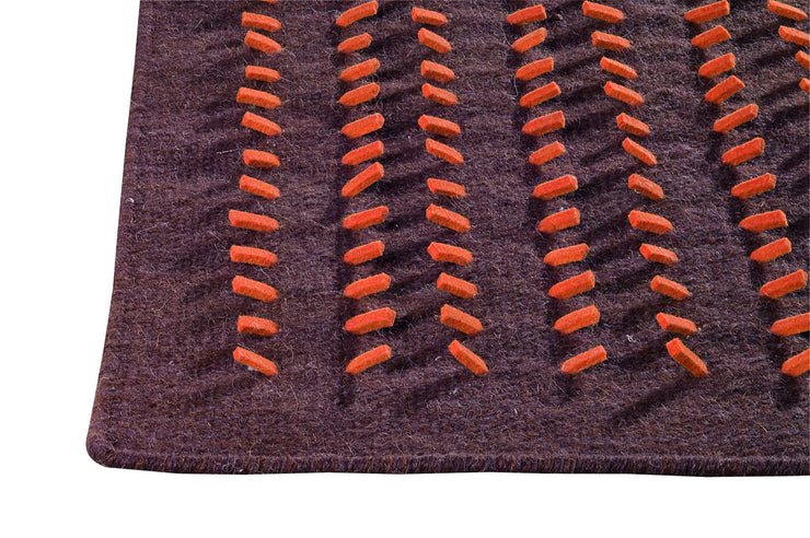 Palmdale Collection Hand Woven Wool and Felt Area Rug in Brown design by Mat the Basics