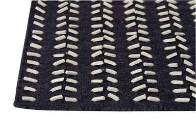 product image for Palmdale Collection Hand Woven Wool and Felt Area Rug in Charcoal and White design by Mat the Basics 23