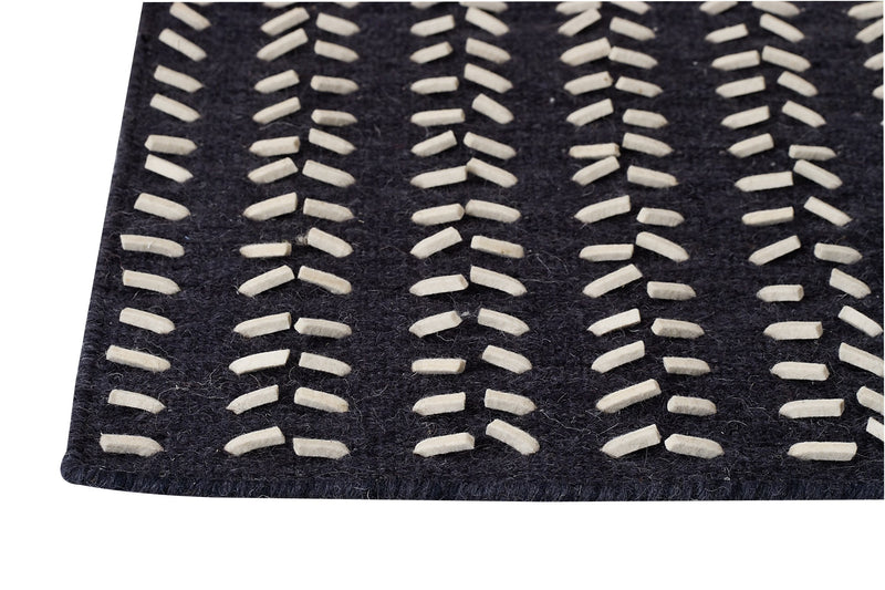 media image for Palmdale Collection Hand Woven Wool and Felt Area Rug in Charcoal and White design by Mat the Basics 258