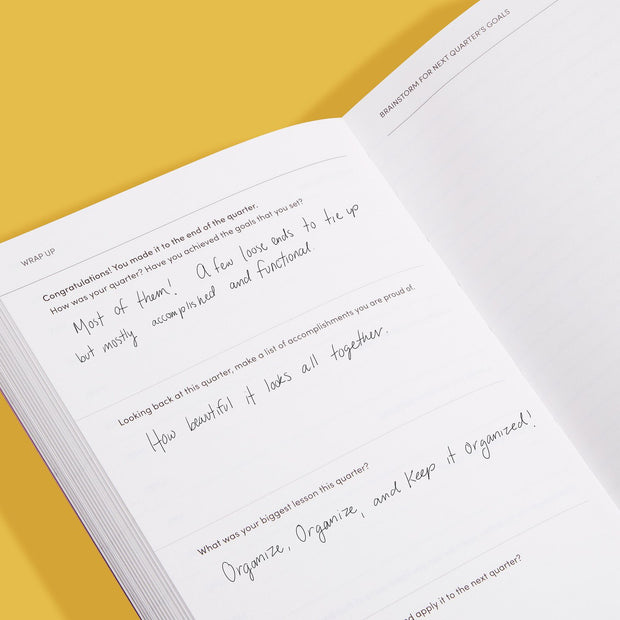 Quarterly Goal Planner in Yellow