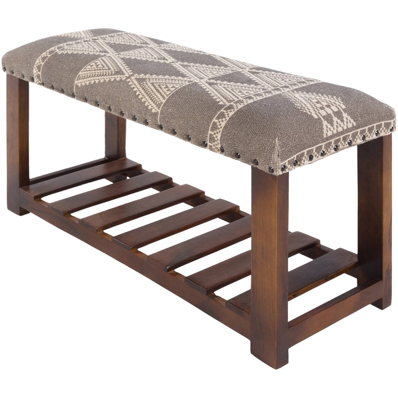 media image for Asmara RAM-002 Upholstered Bench in Medium Grey & Beige by Surya 273