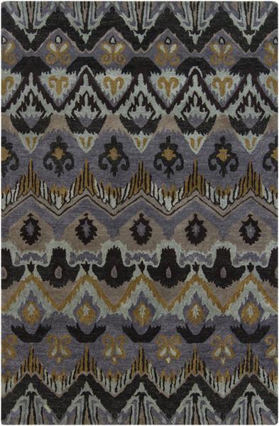 Rupec Collection Wool and Viscose Area Rug in Multi, Grey, and Gold