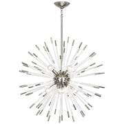Andromeda Chandelier in Polished Nickel Finish w/ Clear Acrylic Rods design by Robert Abbey