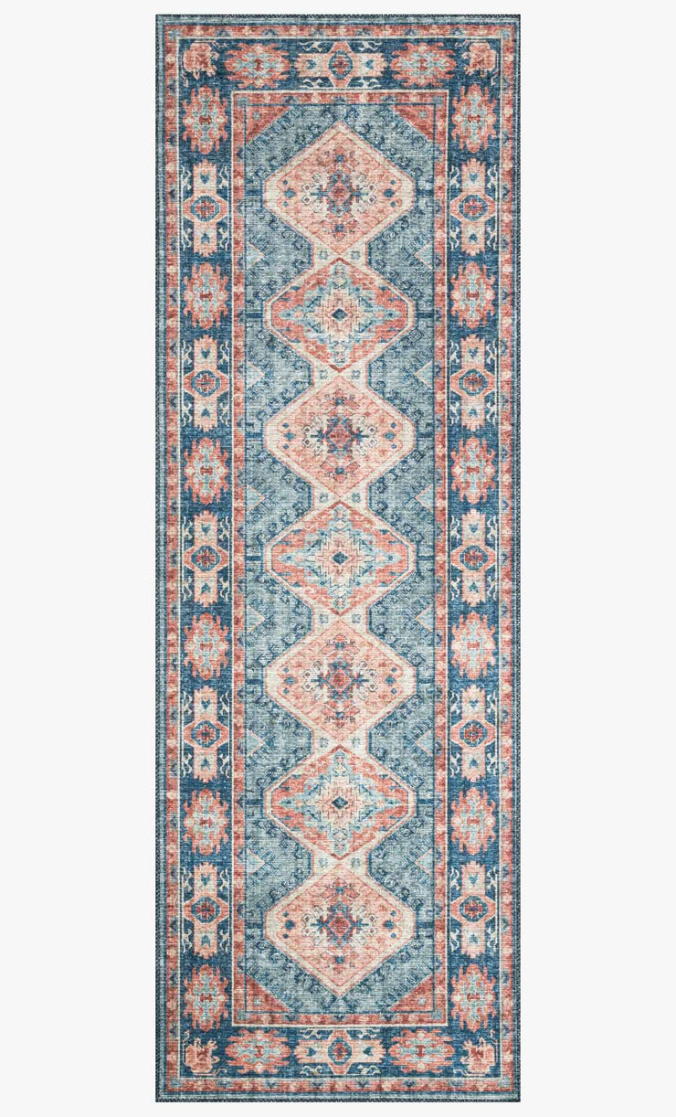 Skye Rug in Turquoise & Terracotta by Loloi