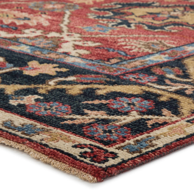 Aika Hand-Knotted Medallion Red & Multicolor Area Rug