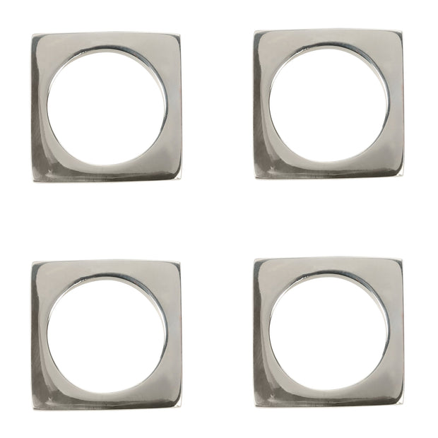 Set of 4 Modernist Napkin Rings in Silver Plated Brass design by Sir/Madam
