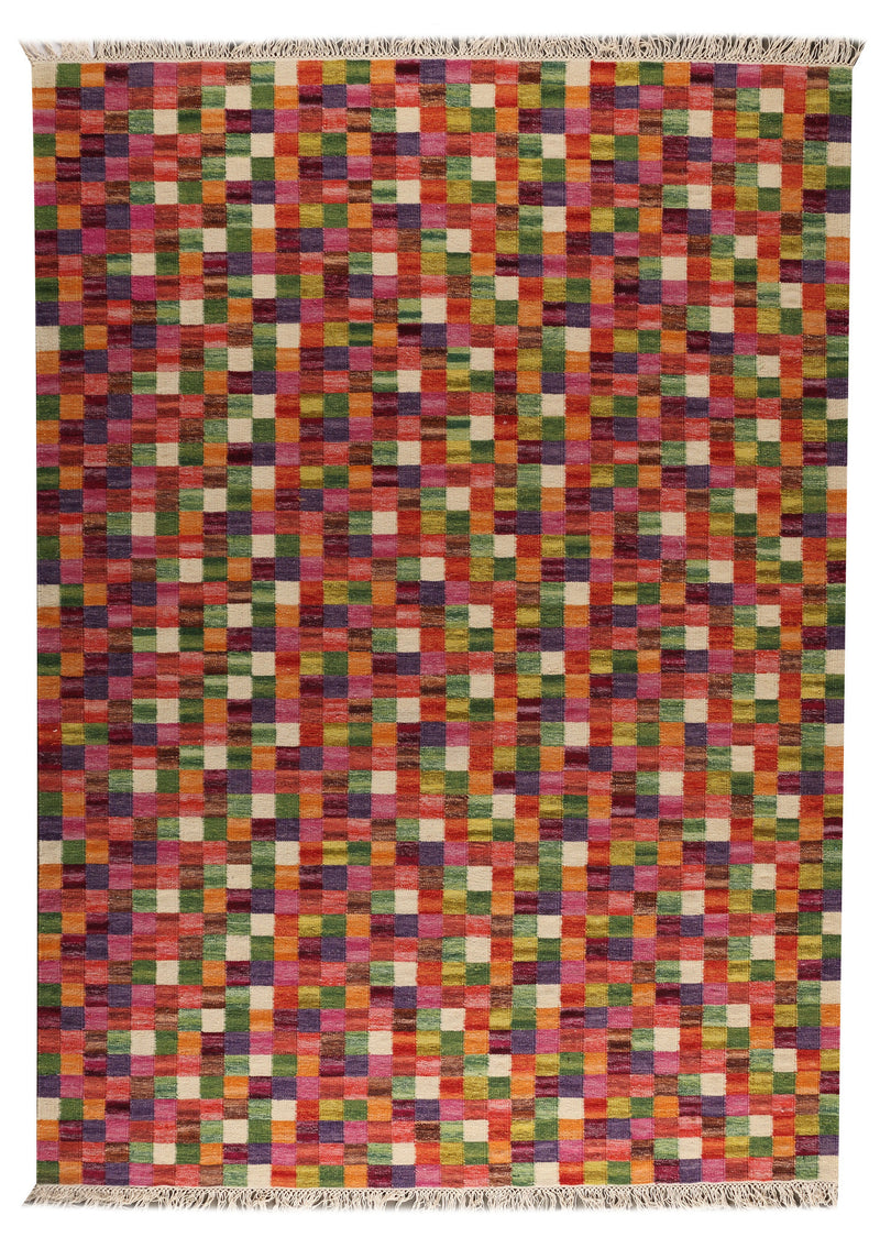 media image for Small Box Multi Collection Hand Woven Wool Area Rug in Multi design by Mat the Basics 237