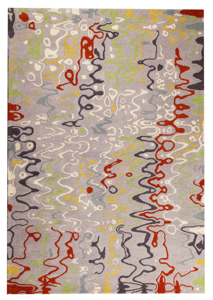 Spia Collection Hand Tufted Wool and Viscose Area Rug in Grey and Multi design by Mat the Basics