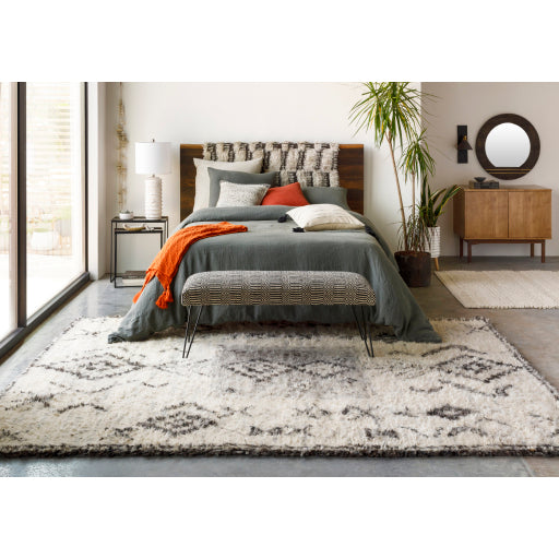 Sahara Wool Charcoal Rug Roomscene Image