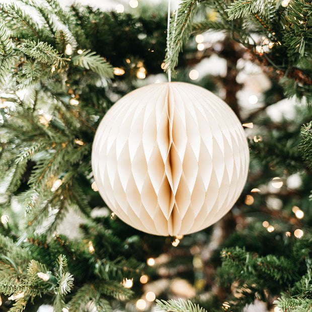 wish paper decorative ball ornament ivory with gold glitter edges 9