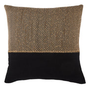 Sila Geometric Pillow in Light Tan & Black by Jaipur Living