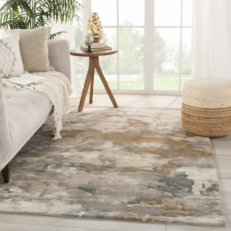 Glacier Handmade Abstract Light Gray/ Taupe Rug by Jaipur Living