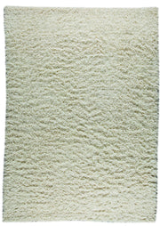 Tokyo Collection Hand Knotted Shaggy Wool and Linen Area Rug in White design by Mat the Basics
