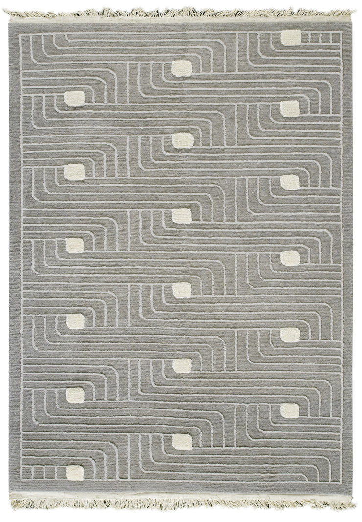 Verona Collection Hand Woven Wool and Viscose Area Rug in Grey design by Mat the Basics