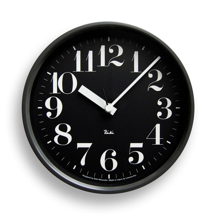 Riki Steel Hours Clock in Black