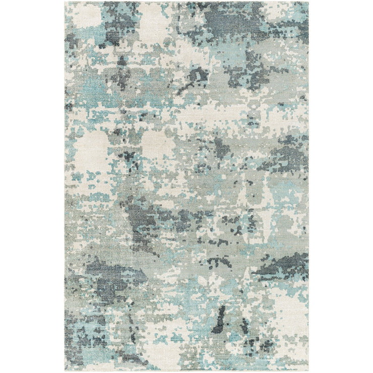 Wilson WSN-2307 Hand Knotted Rug in Teal & Beige by Surya