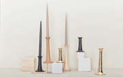Simple Oak & Maple Candle Holders design by Hawkins New York
