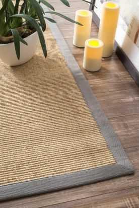 Machine Woven Orsay Sisal Rug in Light Grey design by Nuloom