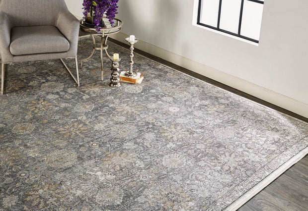 Melmas Pewter and Stone Gray Rug by BD Fine Roomscene Image 1