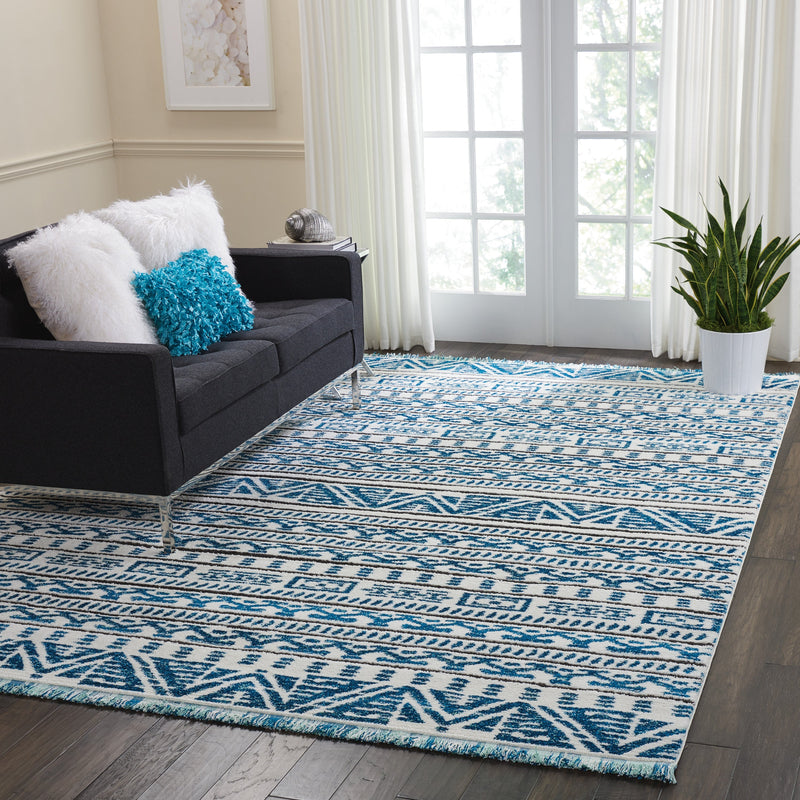 media image for kamala ivory blue rug by nourison nsn 099446407580 7 240