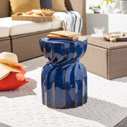 Alexia Indoor/Outdoor Ceramic Blue Garden Stool
