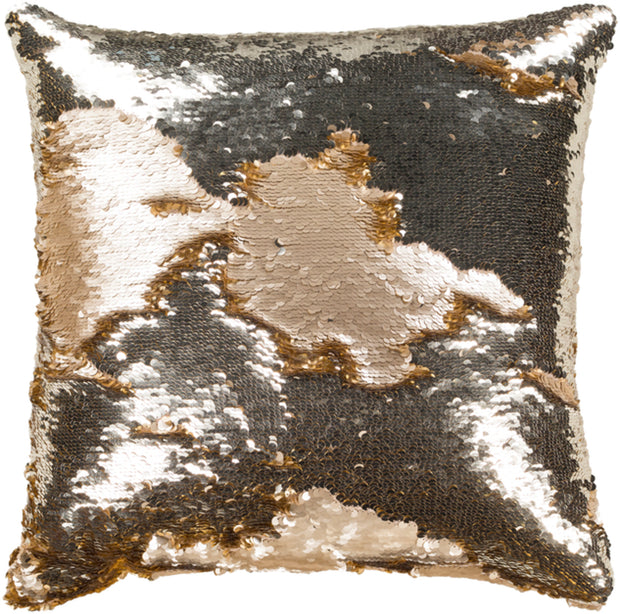 Andrina Woven Pillow in Metallic - Champagne