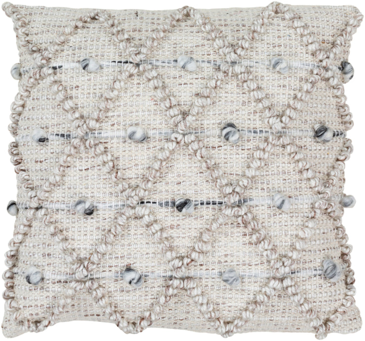 Anders Hand Woven Pillow in Cream & Light Gray