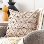 Anders ADR-001 Hand Woven Square Pillow in Cream by Surya