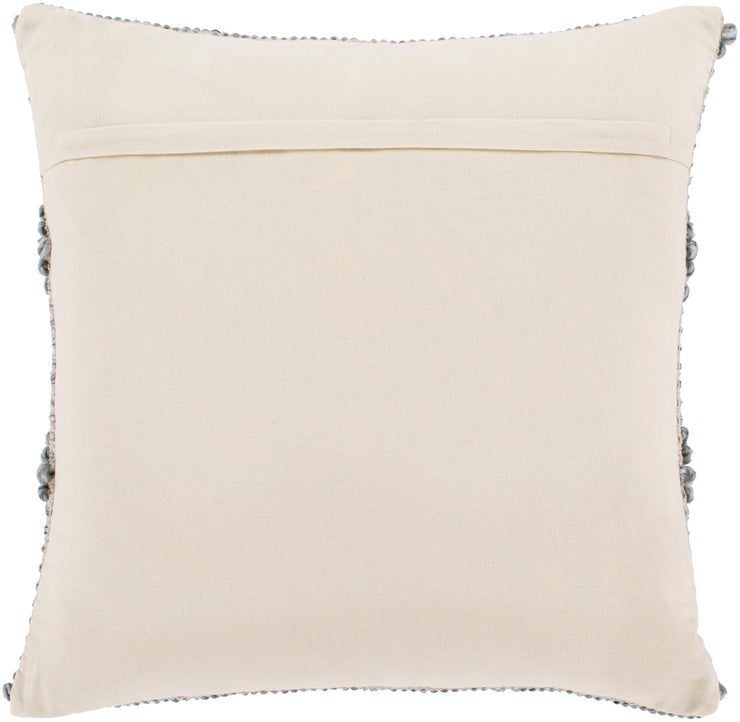 Anders ADR-003 Hand Woven Square Pillow Cream, Medium Gray, Khaki by Surya