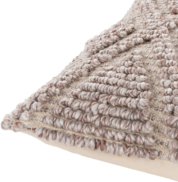 Anders ADR-004 Hand Woven Square Pillow in Cream & Khaki by Surya