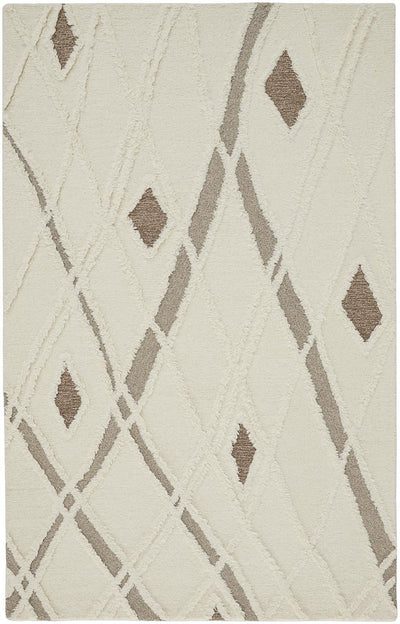 product image for Elika Hand Tufted Ivory and Beige Rug by BD Fine Flatshot Image 1 52