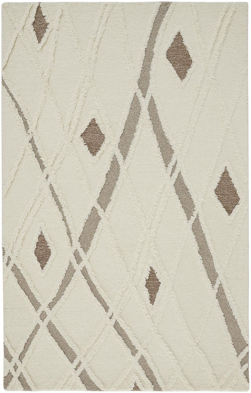 media image for Elika Hand Tufted Ivory and Beige Rug by BD Fine Flatshot Image 1 281