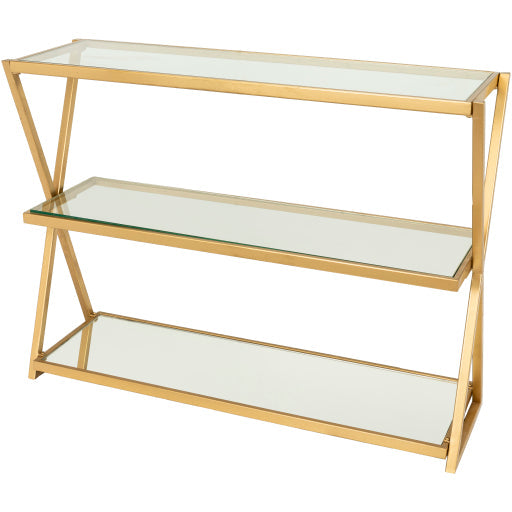 media image for Aliya  Glass Chrome Console Table Flatshot Image 289