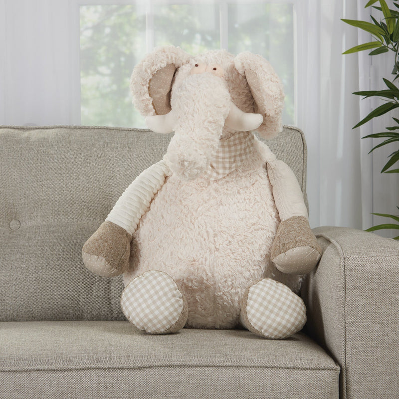 media image for Plush Lines Handcrafted Elephant Kids Ivory Plush Animal 238