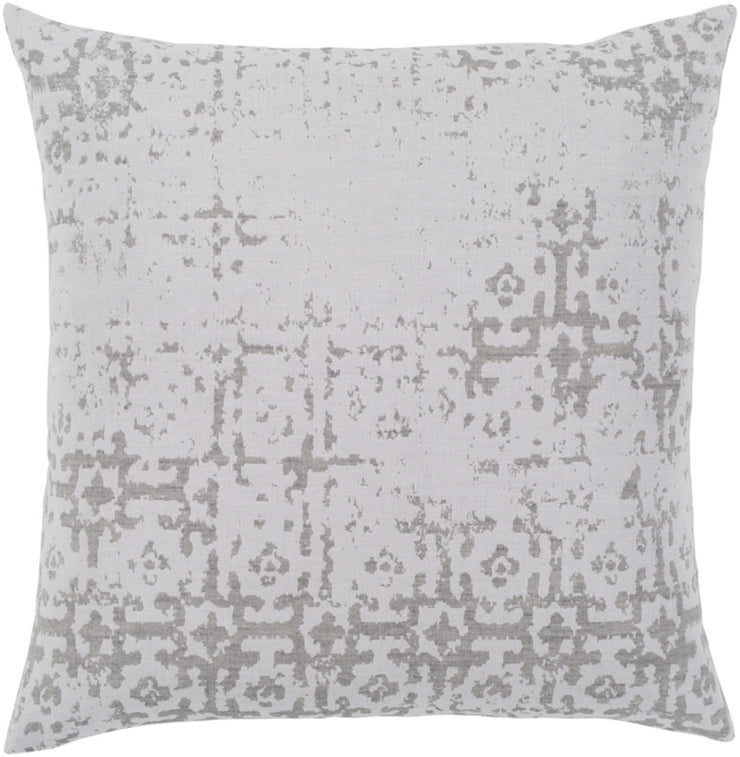 Abstraction Woven Pillow in Light Gray & White