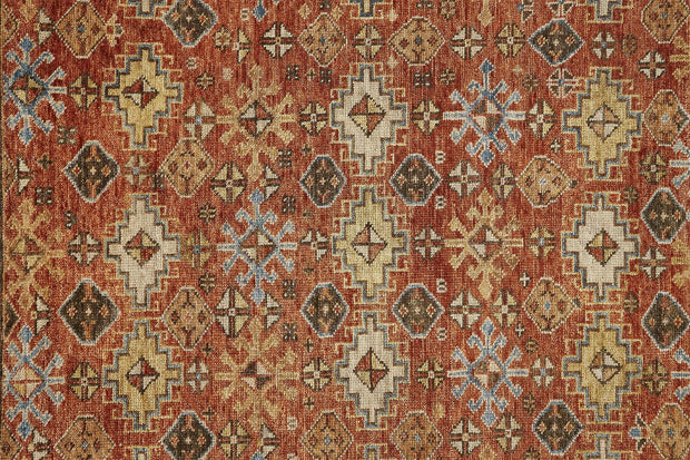 Irie Hand Knotted Rust and Blue Rug by BD Fine Texture Image 1