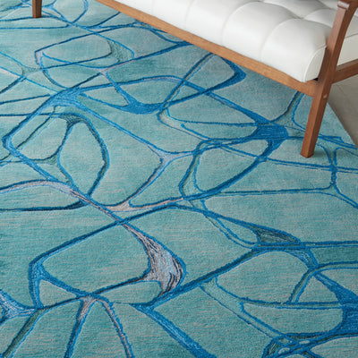 product image for symmetry handmade aqua blue rug by nourison 99446495815 redo 4 60