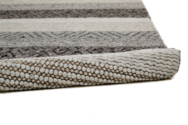Genet Hand Woven Chracoal Gray and Tan Rug by BD Fine Roll Image 1