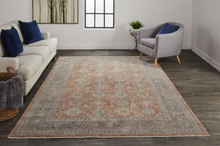 Gilford Rust and Blue Rug by BD Fine Roomscene Image 1