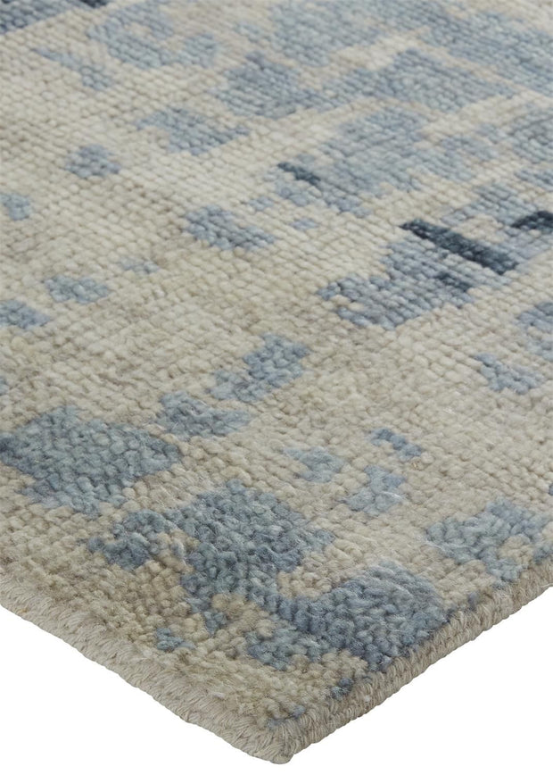 Scottsdale Hand Knotted Tan and Blue Rug by BD Fine Corner Image 1