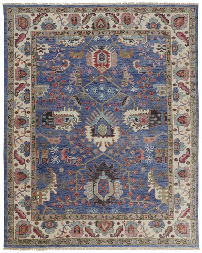 product image of Bennet Blue and Red Rug by BD Fine Flatshot Image 1 526