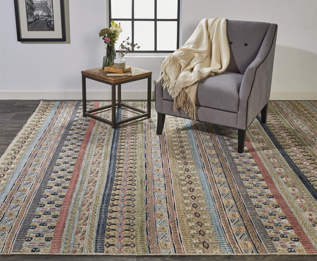 Eckhart Hand Knotted Tan and Blue Rug by BD Fine Roomscene Image 1