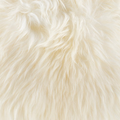 product image for Bahati Sheepskin Cream Pouf Flatshot Image 84