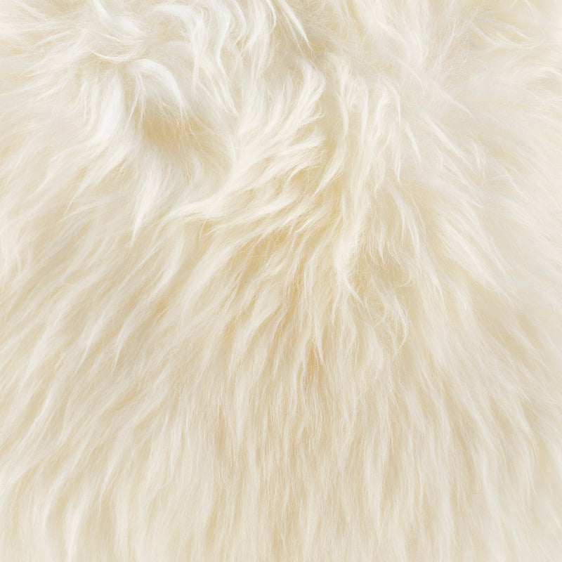 media image for Bahati Sheepskin Cream Pouf Flatshot Image 217