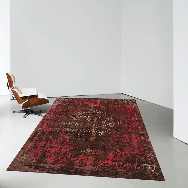Buenos Aires / Tokyo Hand Knotted Rug in Red design by Second Studio