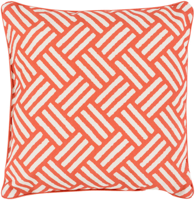 Basketweave Woven Pillow in Burnt Orange