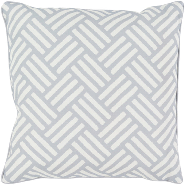 Basketweave Woven Pillow in Medium Gray