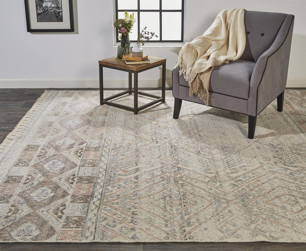 Eckhart Hand Knotted Ivory and Pink Rug by BD Fine Roomscene Image 1